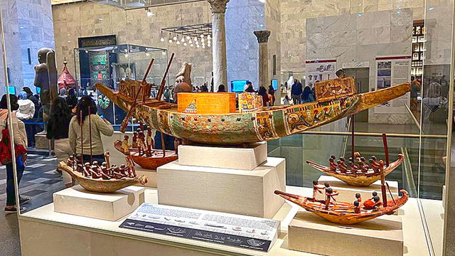 Boat exibits at the National Museum of Egyptian Civilization, Cairo, Egypt