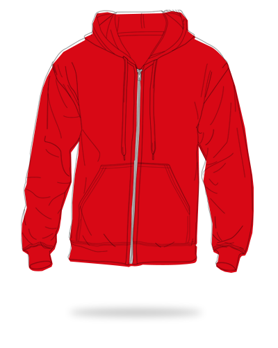 Red adult fit cotton fleece full zip hoodie sj clothing manila philippines