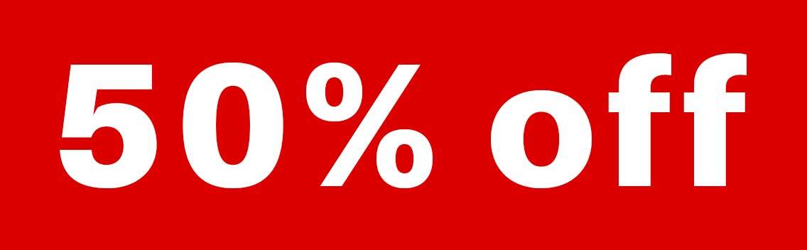 50% off