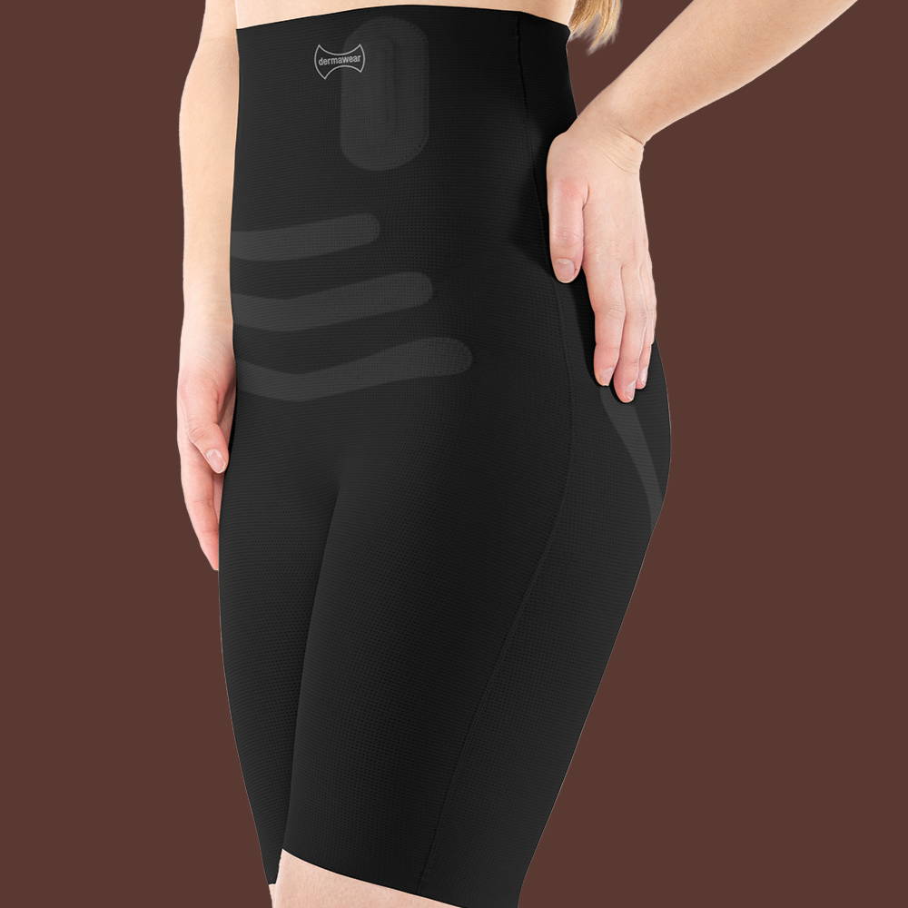 Defines abdomen, hips and thighs for toned look