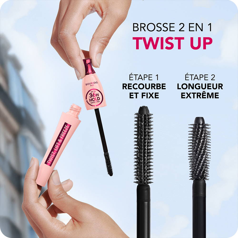 positions du mascara volume Twist, Lift & Freeze