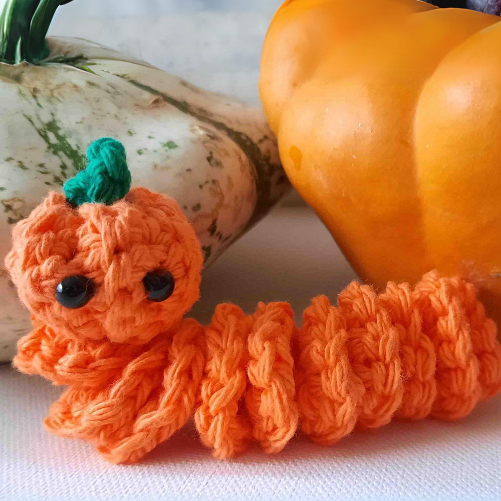 Pumpkin Worry Worm Crochet Pattern