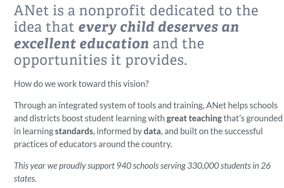 Achievement Network product / service