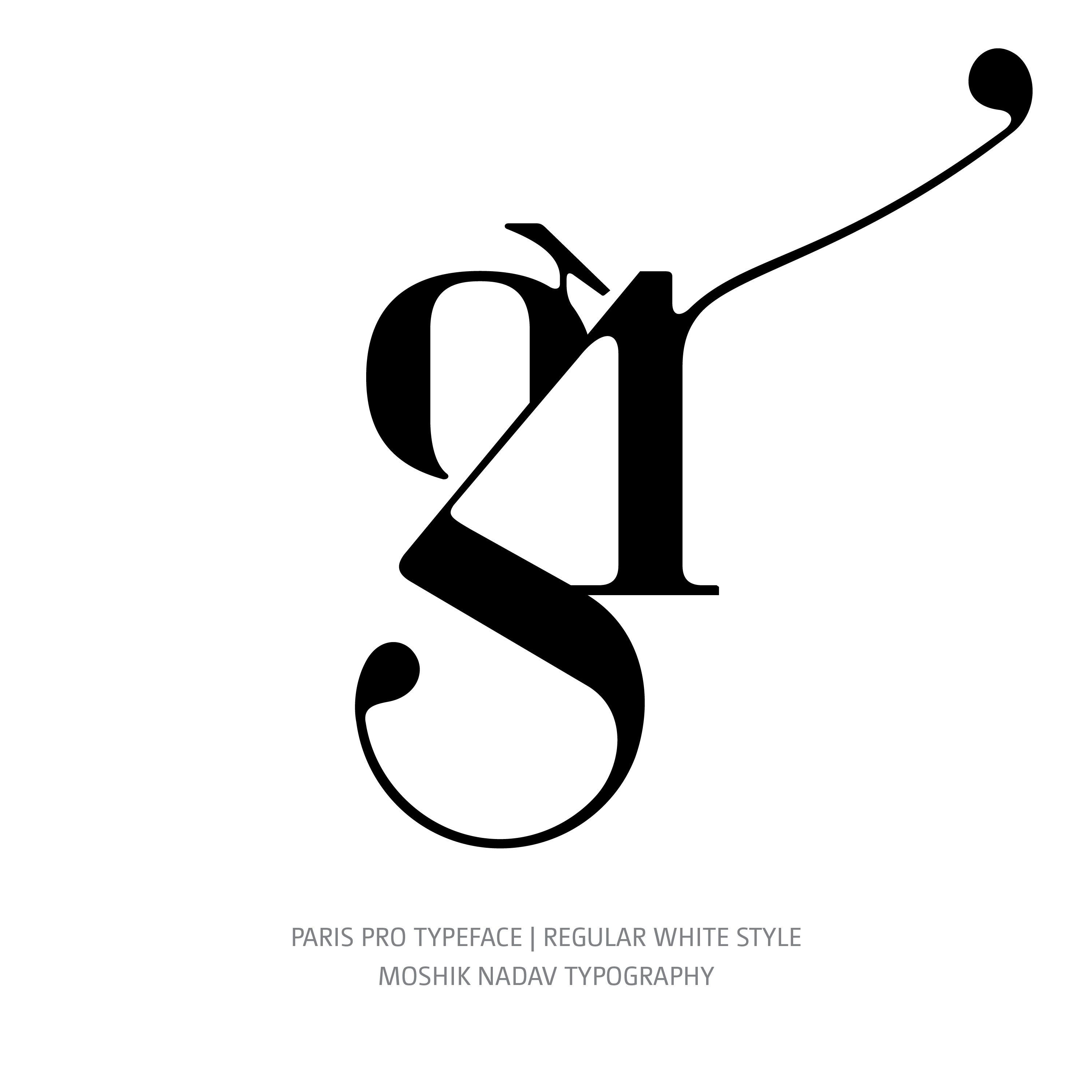 Paris Pro Typeface Regular White gr ligature