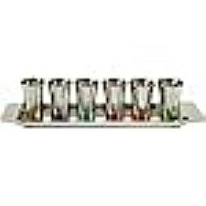 Yair Emanuel - Kiddush Cup Goblet Set of 6 Small Kiddush Cups and Tray Nickel Hammerwork Multicolor (GA-2)