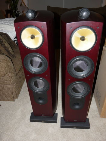 Bowers and Wilkins N803 Red Cherry Speakers c/w Sound A...