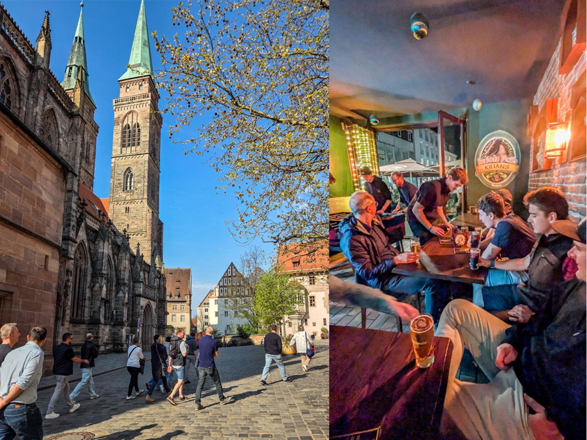 Epple Mitarbeiter bei der Stadtführung und im Pub