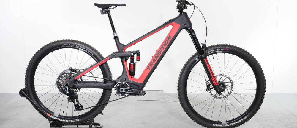 a Transition mountain bike on display