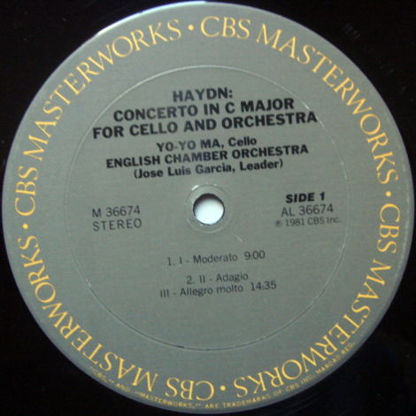 CBS / YO-YO MA-GARCIA, - Haydn Cello Concertos No.1 & 2...