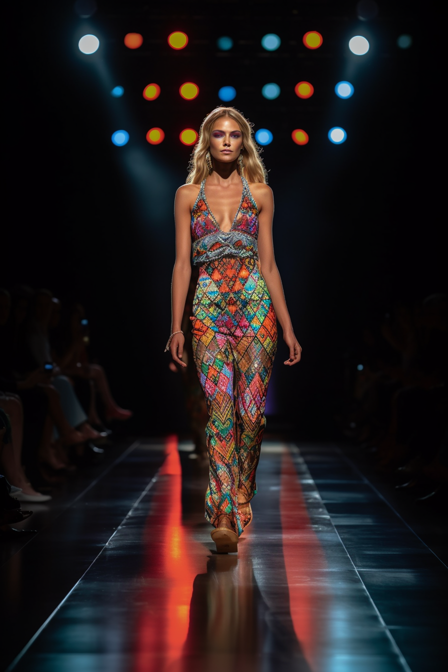 fashion runway model during london fashion week