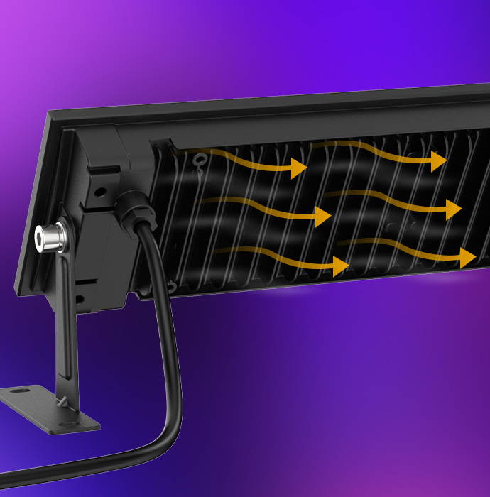 purple uv black flood lights efficient cooling