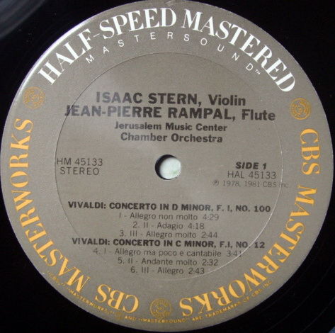 ★Audiophile★ CBS / STERN-RAMPAL, - Vivaldi Double Conce...