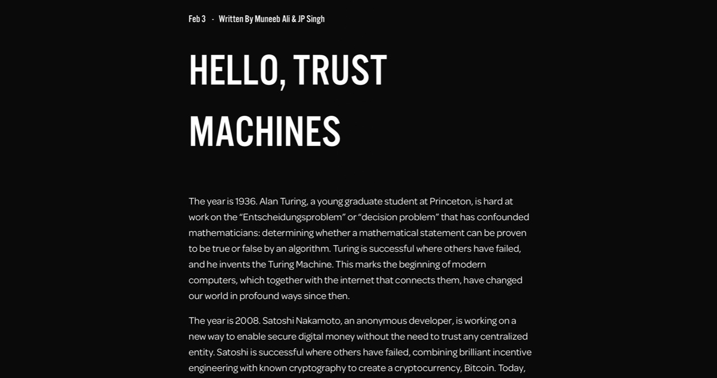 Trust Machines product / service