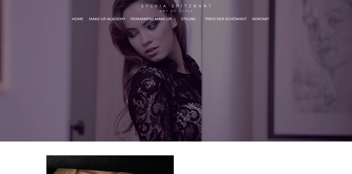 Screenshot of Sylvia Spitzbart, from the makeup artist websites collection.