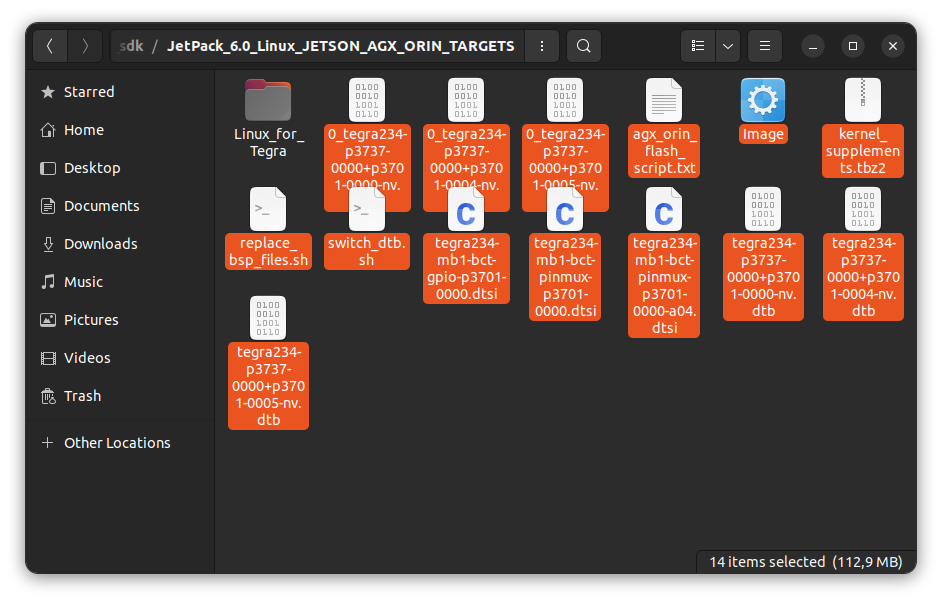 BSP files moved in target HW image folder