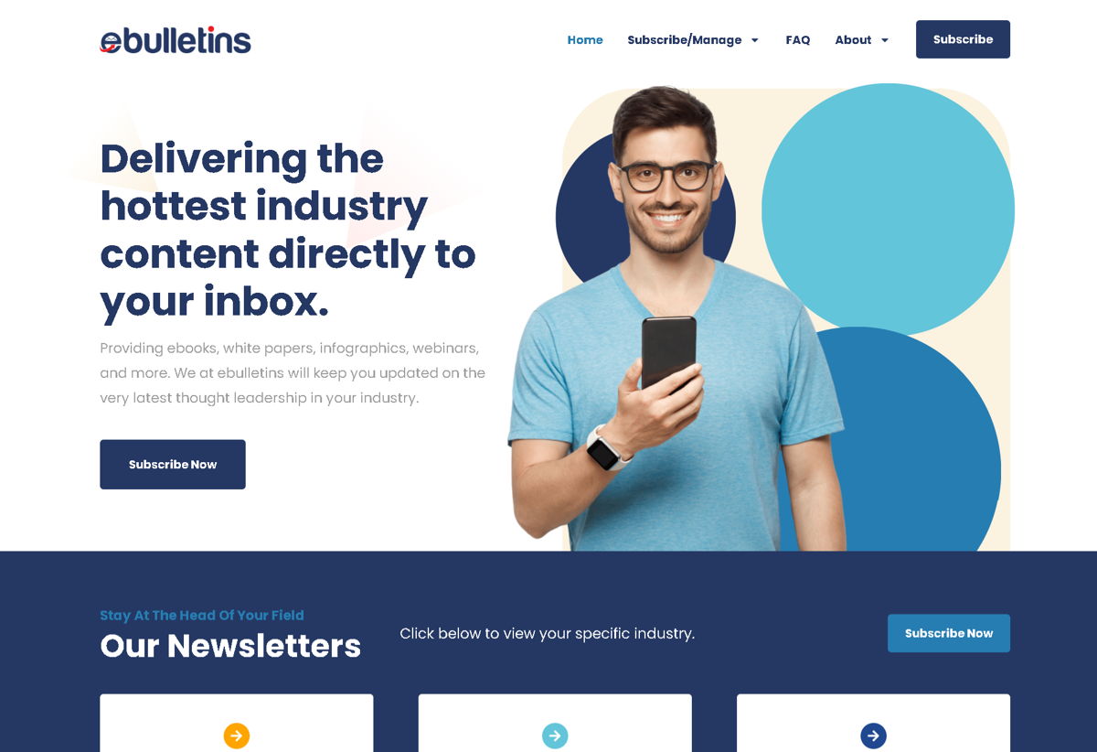 Screenshot of eBulletins , from the blue websites collection.