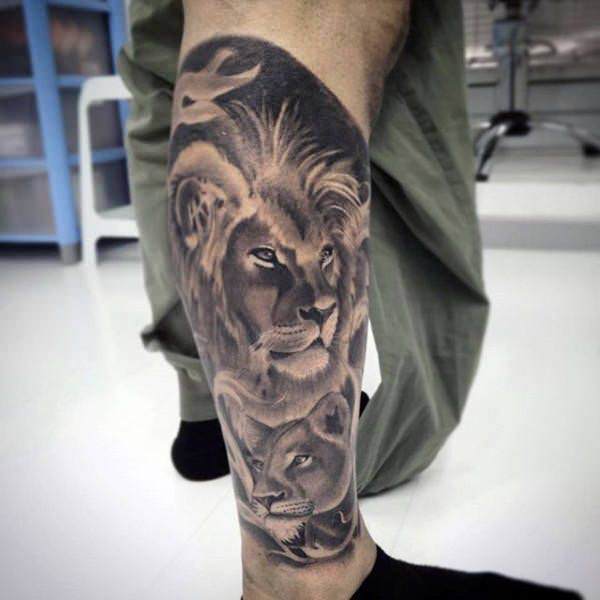 Tatouage Lion et Lionne Mollet