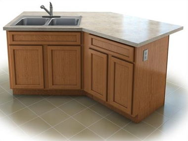 ISLAND E: ANGLED ISLAND WITH SINK OR DISHWASHER OPTION ISLAND E: ANGLED ISLAND WITH SINK OR DISHWASHER OPTION