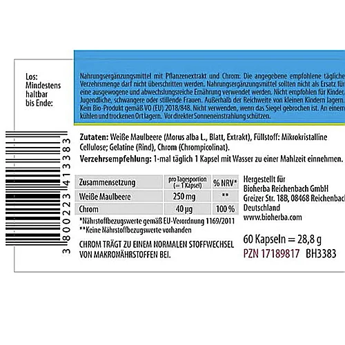 Maulbeerblattextrakt 250 mg 60 Kapseln