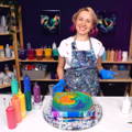 Rainbow Funnel Ripple Acrylic Pouring with Olga Soby