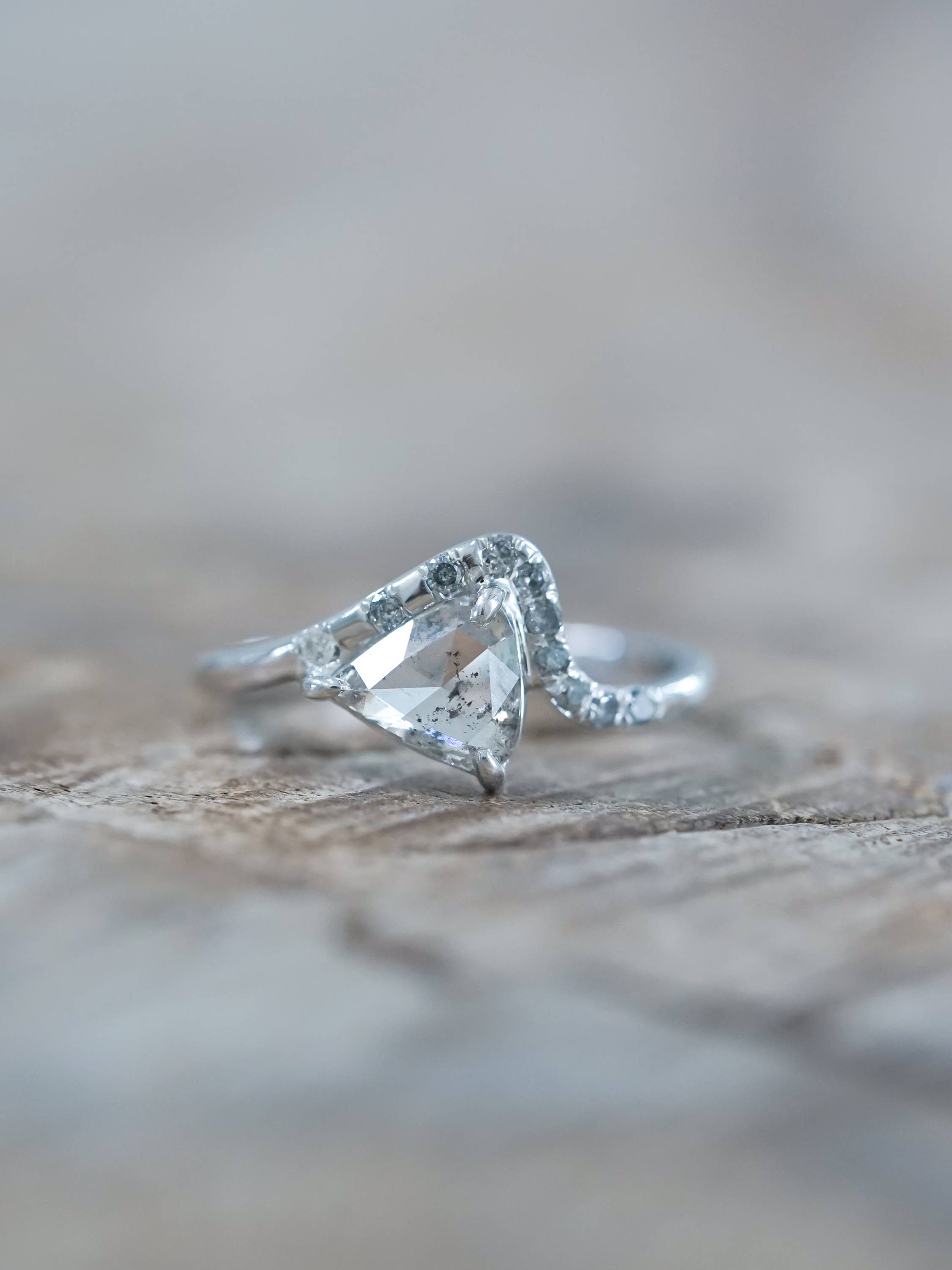 The Dahlia Ring with a Rose-Cut Salt and Pepper Diamond | Alexis Russell