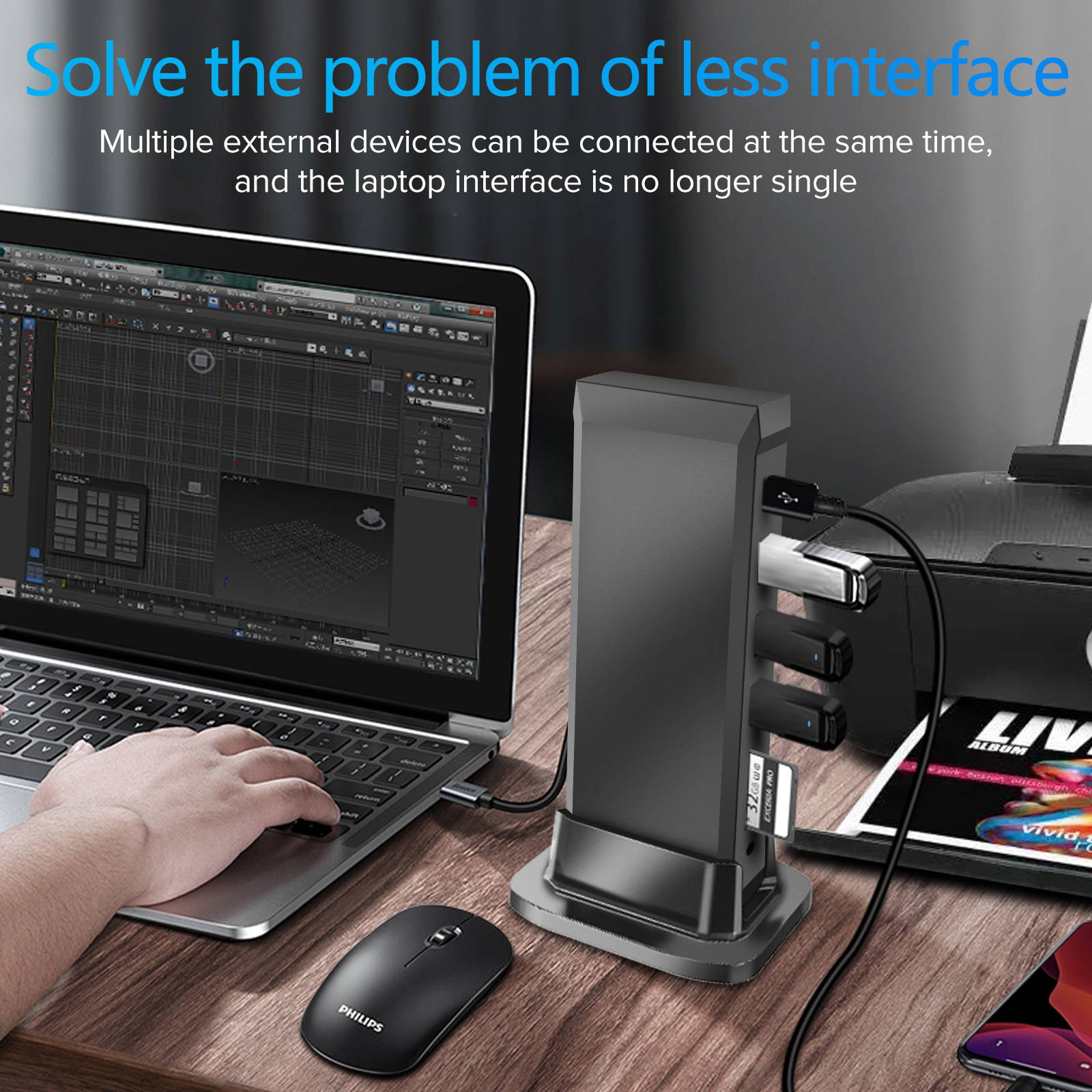 UExtend - Docking Station USB C Hub Dual HDMI Adapter Compatible for 3 Monitors