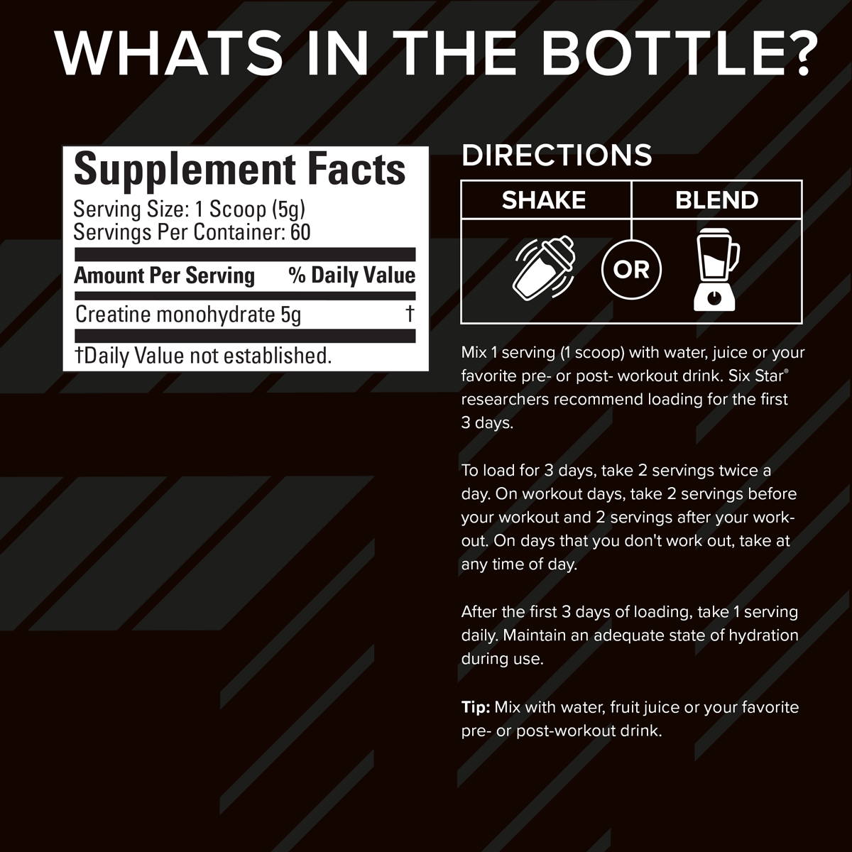 Supplement Facts: 100% Creatine - Unflavored