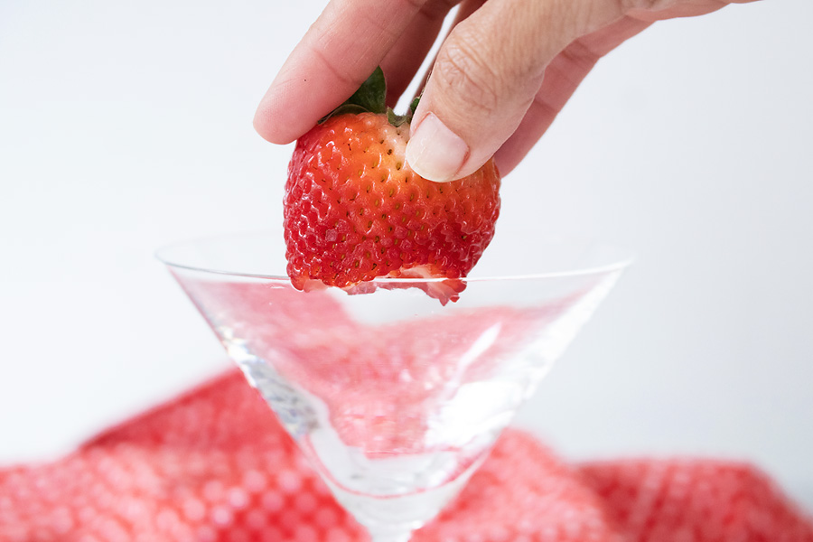 Keto strawberry lemon drop martini