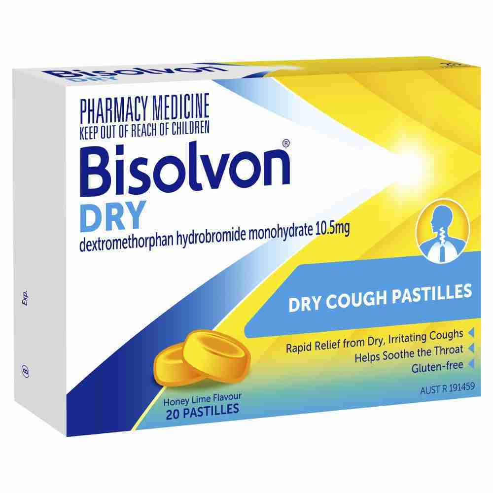 Bisolvon Dry Cough Pastilles 20 Pastilles ARTG 191459