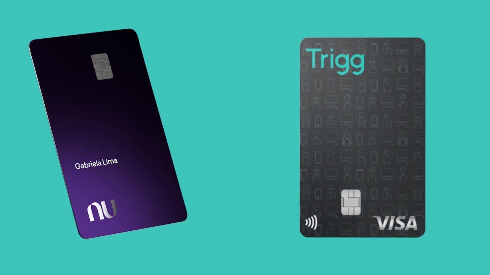 Comparação cartão Trigg ou cartão Nubank Ultravioleta. Fonte: Trigg | Nubank.