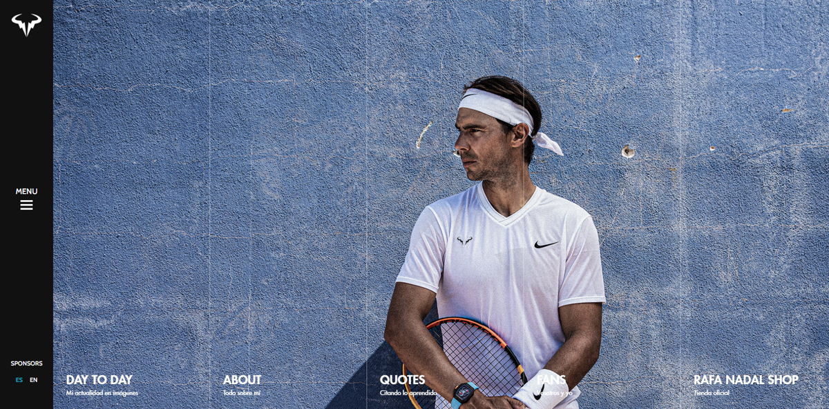 Screenshot of Rafael Nadal, from the athlete websites collection.