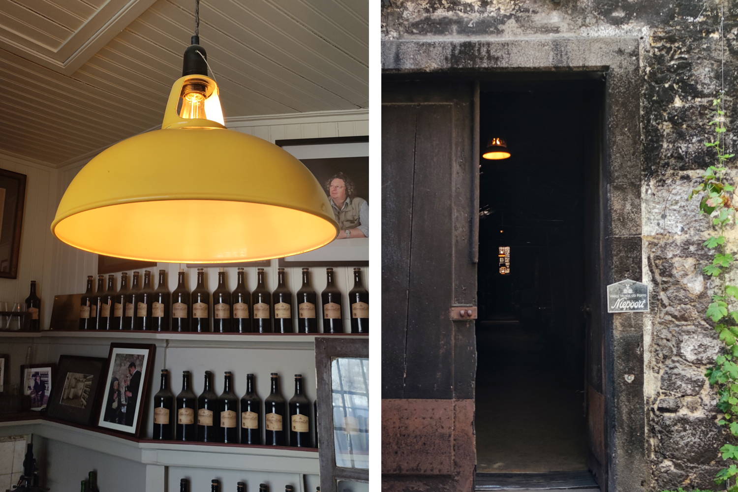 Two stacks of wine casks with a Coolicon lamp in the background