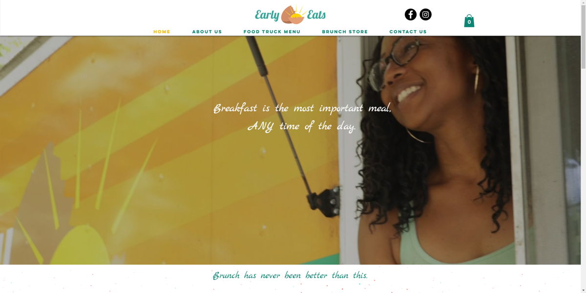 Screenshot of Early Eats Food Truck, from the food truck websites collection.