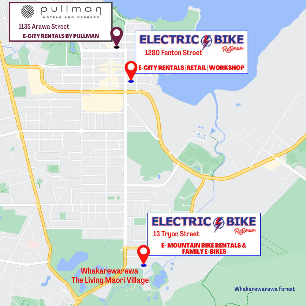 Start Locations E Bike hire from Electric Bike Rotorua