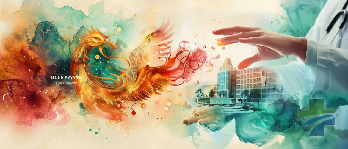 Creative illustration symbolizing Olive View's resilient journey and innovative spirit.