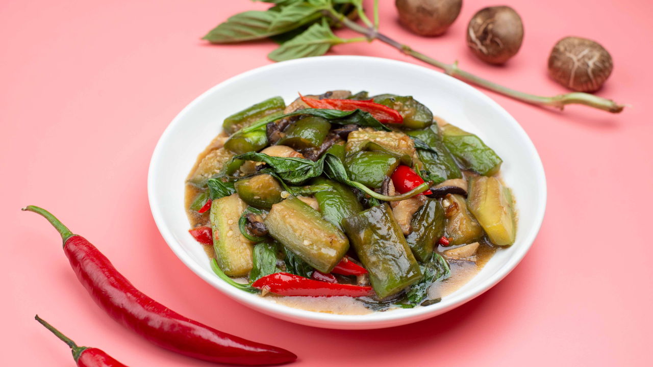 Thai Basil Eggplant StirFry Southeast Asian Recipes Nyonya Cooking