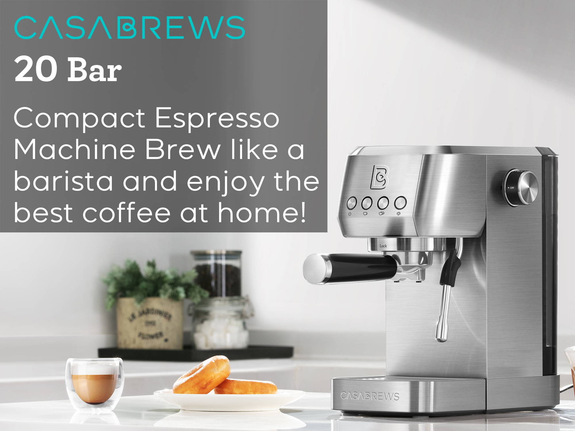 Sincreative professional 20 bar espresso machine semi-auto coffee machine perfect for home use enjoy cups of coffee at your favourite taste