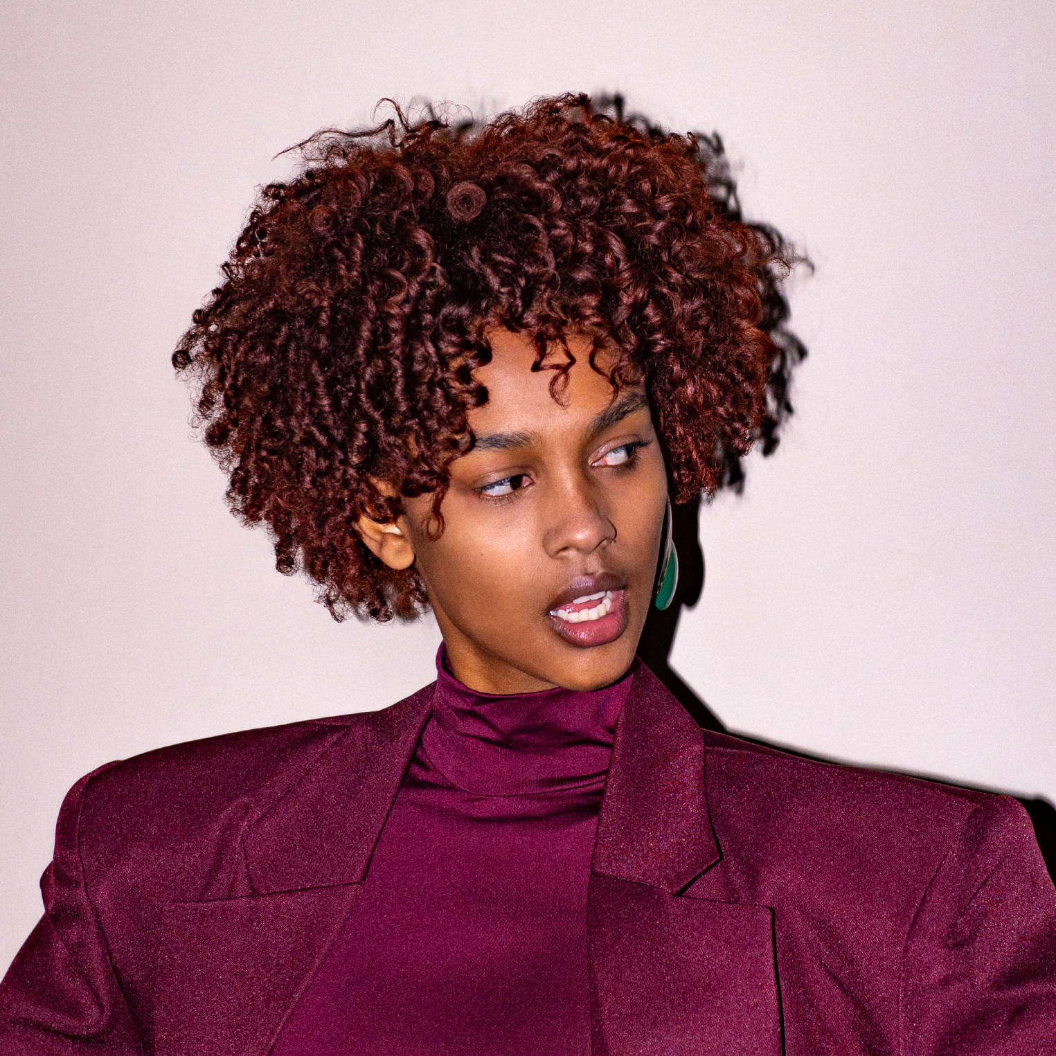 woman with brown afro