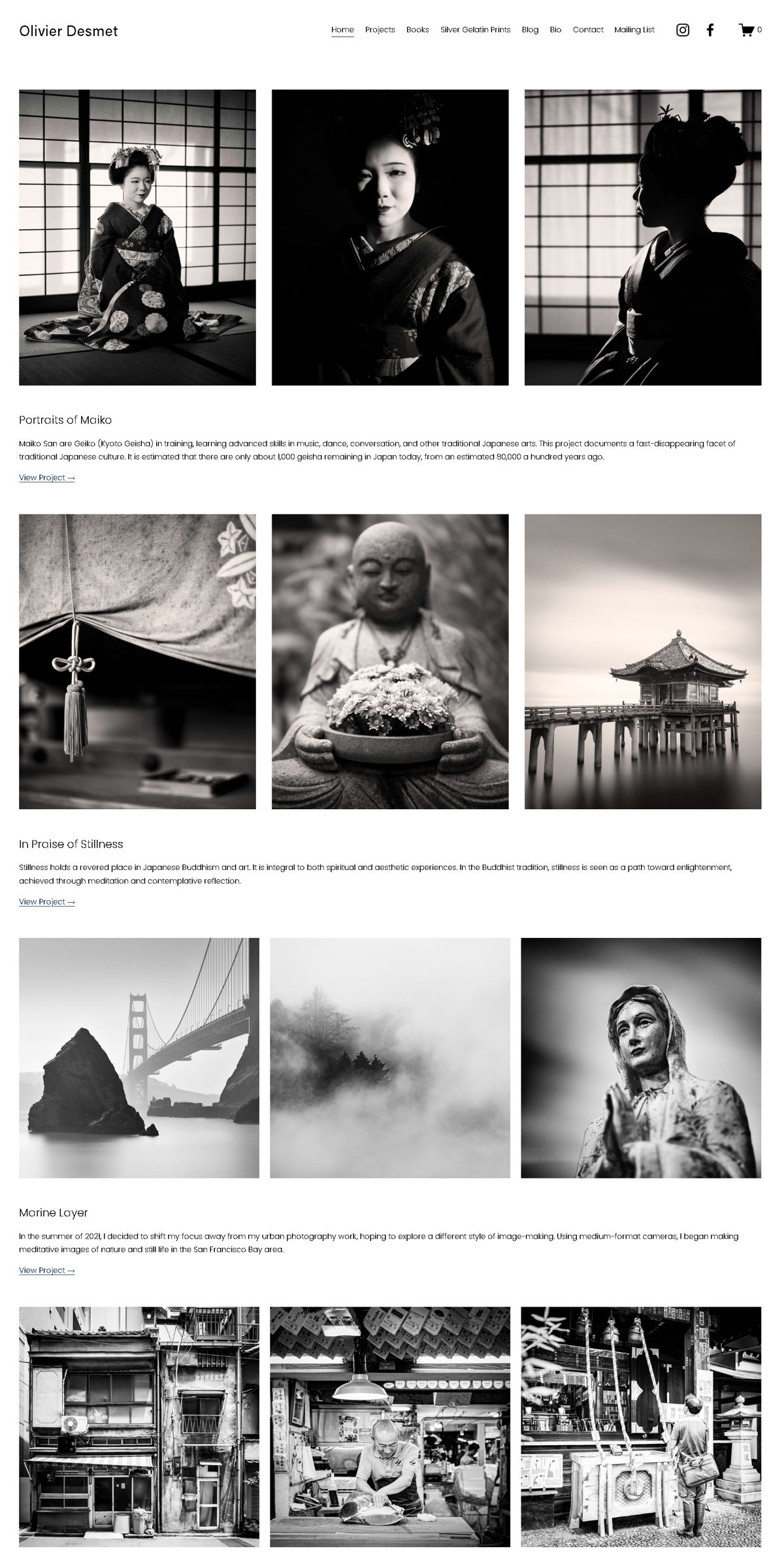 Screenshot of Olivier Dismet, from the homepage examples collection.