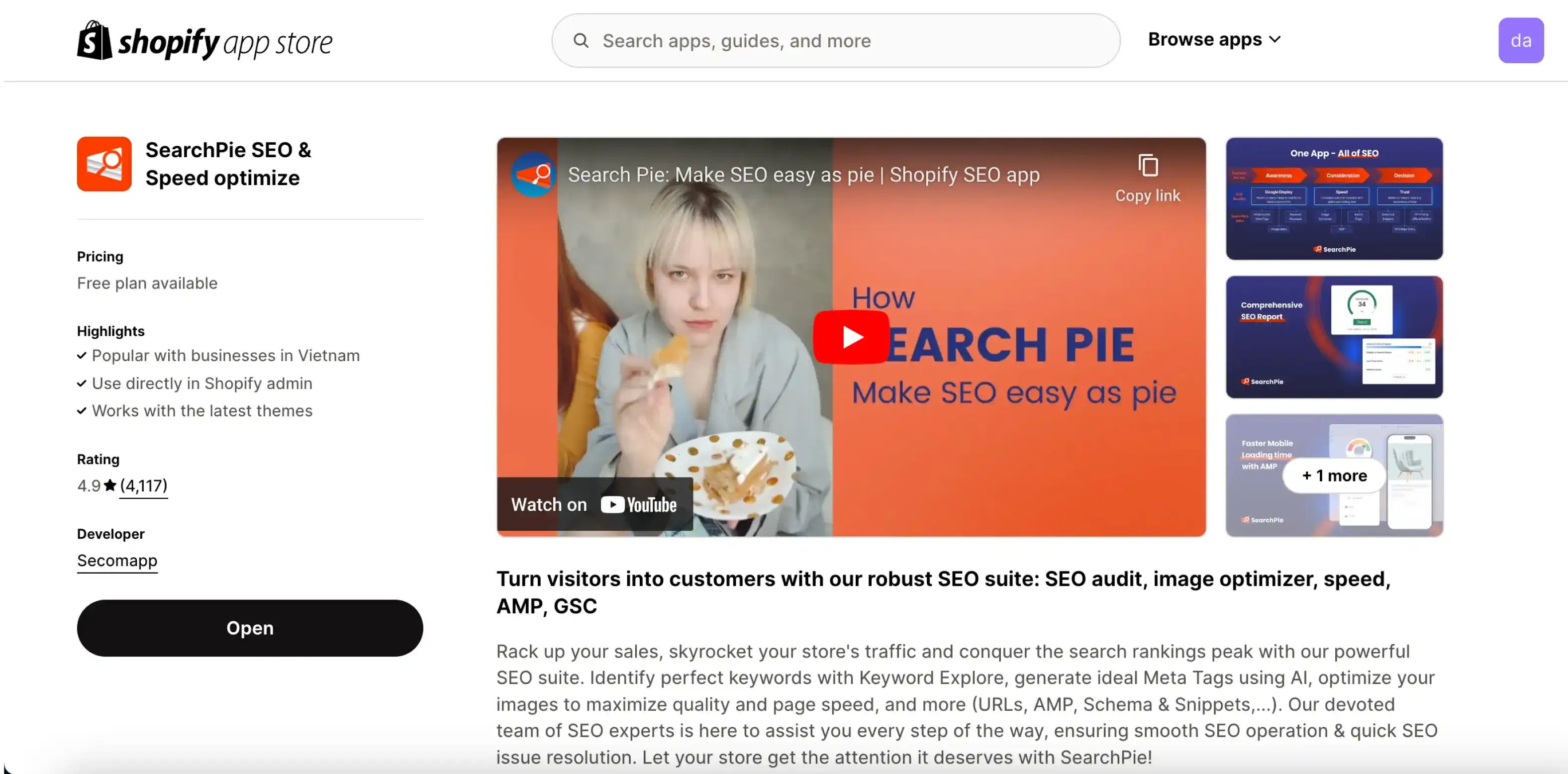 searchpie seo speed optimize