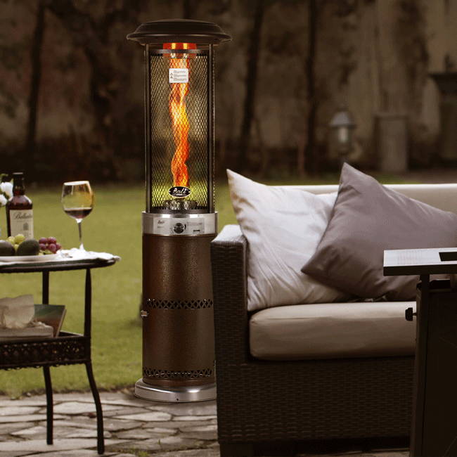 Outdoor Patio Heater Propane Gas Stainless Steel, 48000BTU 9Ft Space Standing Patio Heater Outdoor with Wheels