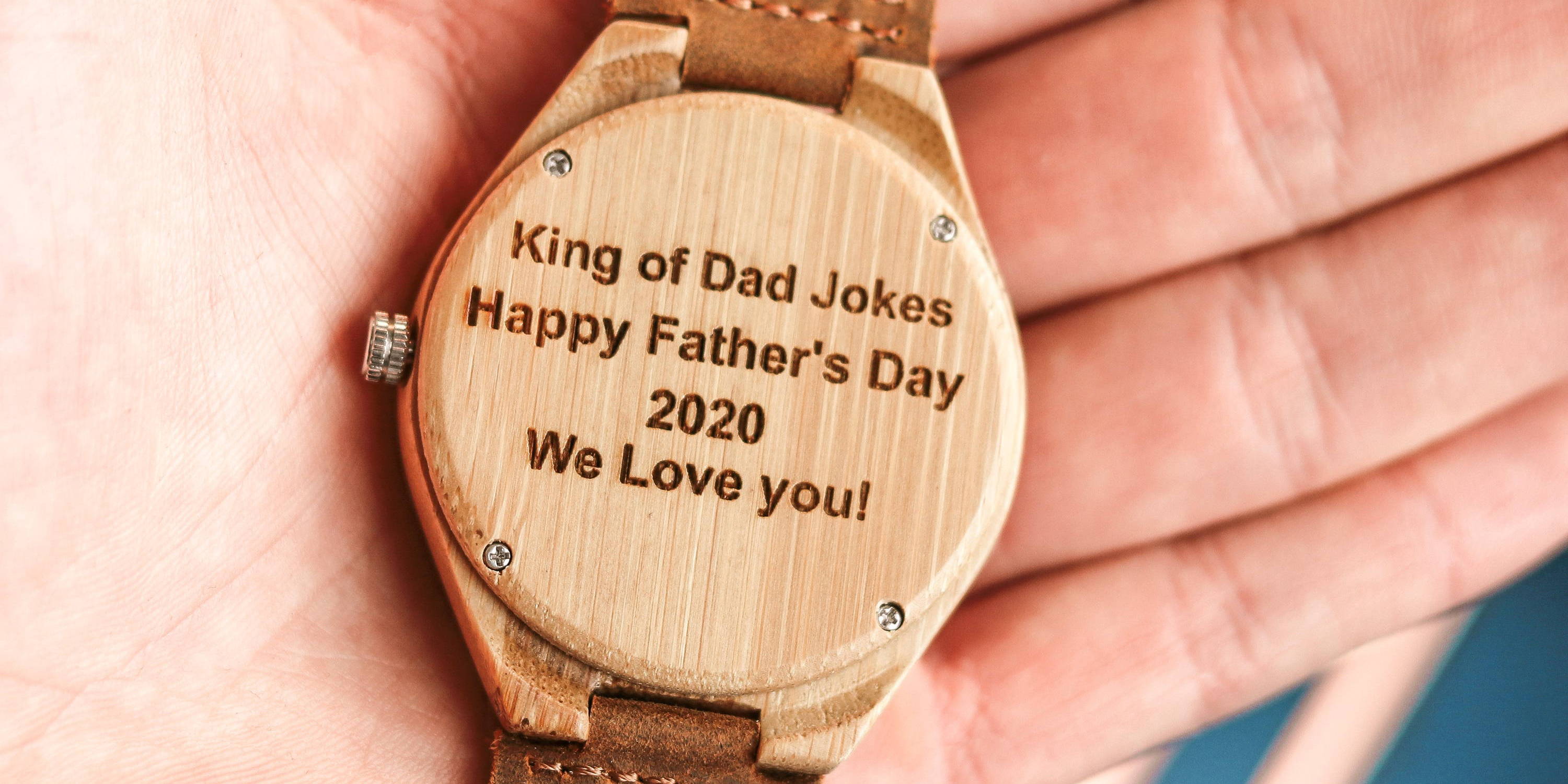 Engraved Bamboo Watch for Father's Day