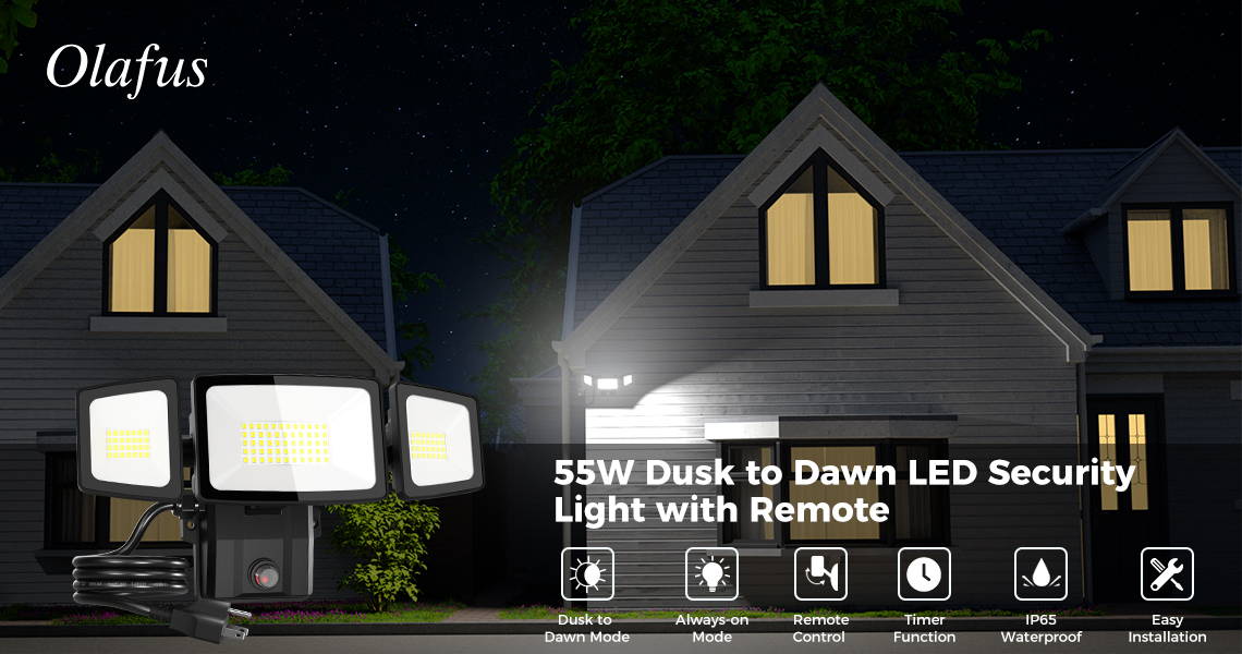 55W Dusk till Dawn LED Outdoor Lights