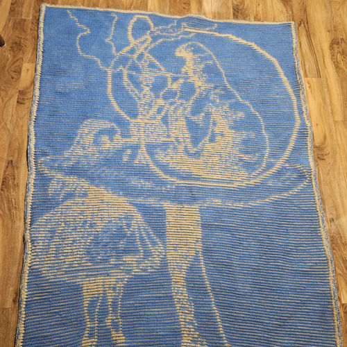 Alice and the Caterpillar | Alice in Wonderland Overlay Mosaic Crochet Blanket