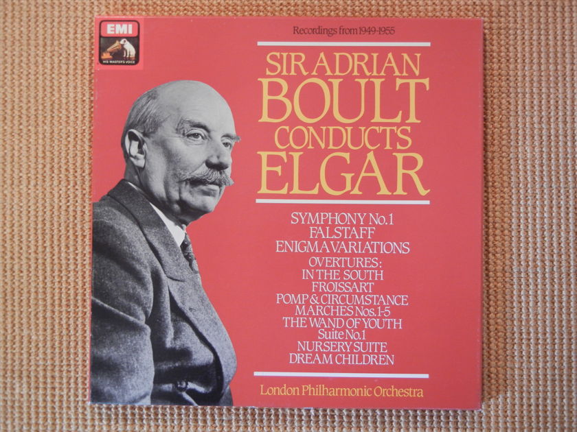 SIR ADRIAN BOULT conducts ELGAR  - EMI RLS 7716 4 Record Set