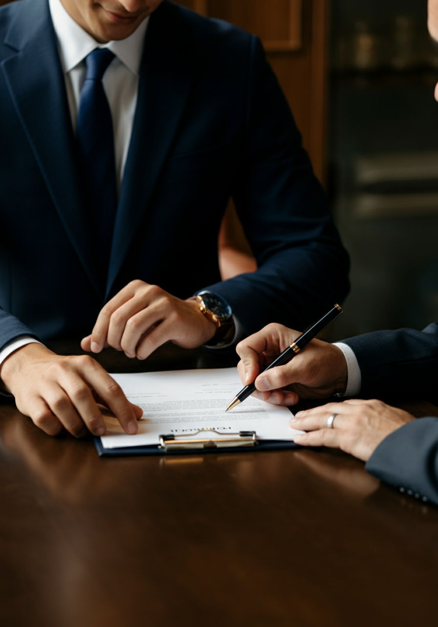 A Gold Coast seller signing acceptance documents for their chosen offer. The selected contract shows a balanced combination of strong price, substantial earnest money, minimal contingencies, and verified financing, representing the outcome of a thorough evaluation process that considered all critical factors.