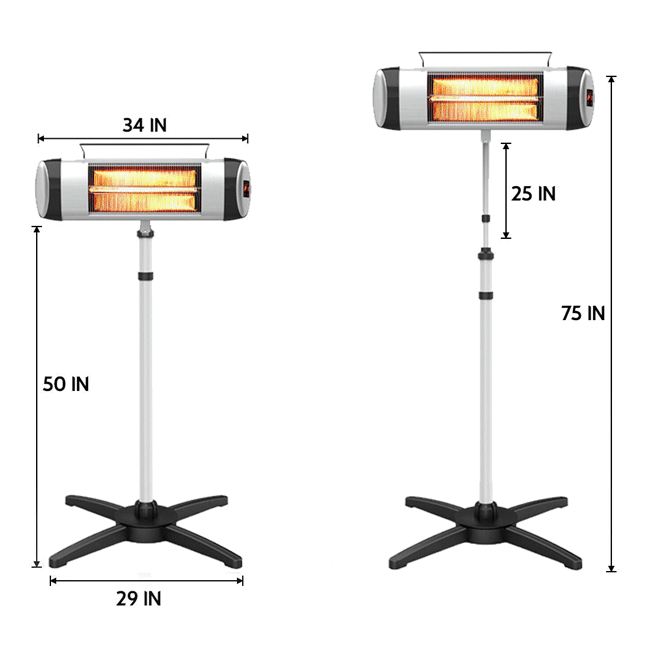  Outdoor Heater w/3s-1500W Fast Heating , Infrared Patio Heater with Remote Control, 24H Timer Auto Shut Off, Super Quiet Wall-Mounted Space Heater for Large Room, Backyard