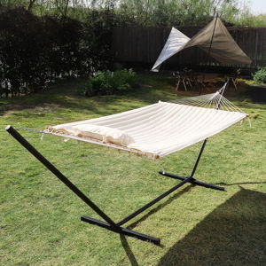 2 Person Portable Hammock with Stand and Pillow