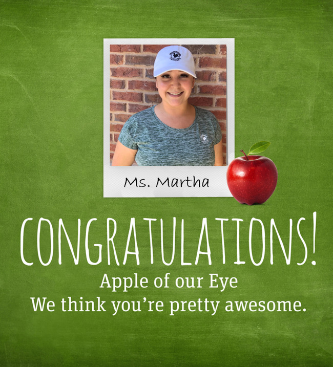 ms. martha as apple of our eye (employee of the month)