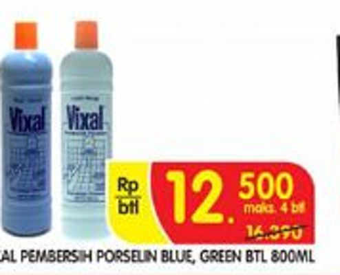 Promo Harga Vixal Pembersih Porselin Blue, Green Btl 800ml 